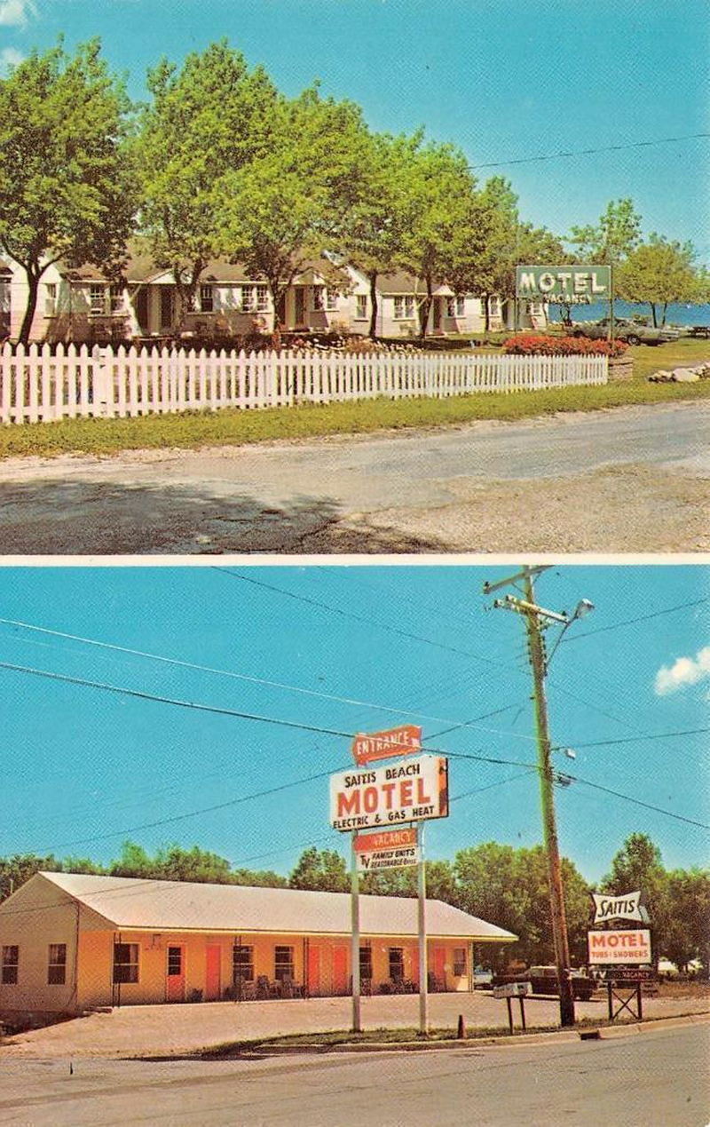AAA Beach Motel (Saitis Motel) - Vintage Postcard